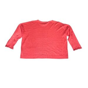 Eileen Fisher Organic Linen Blend Sweater Coral 3/4 Sleeve Women's‎
